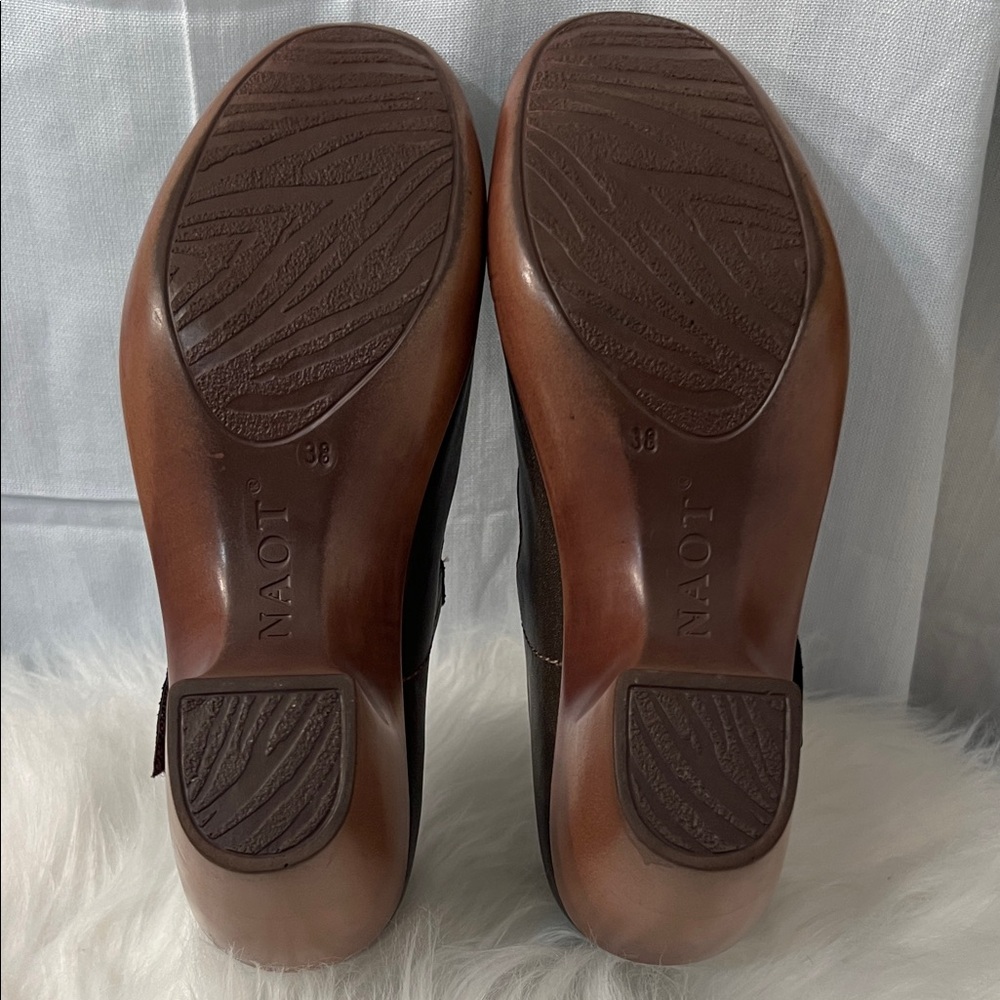Naot Dark Brown Leather Wedges - Picture 4 of 6